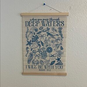 Blue Bible verse poster room decor